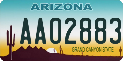 AZ license plate AAO2883