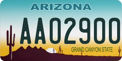 AZ license plate AAO2900
