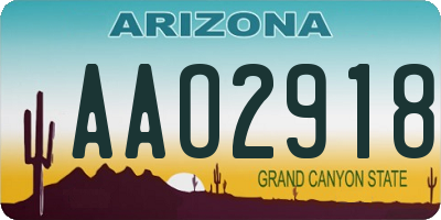 AZ license plate AAO2918