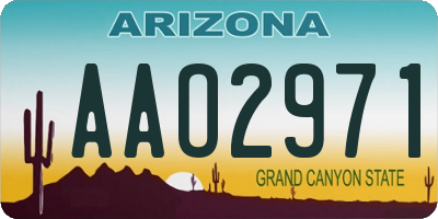 AZ license plate AAO2971