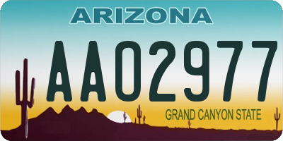AZ license plate AAO2977
