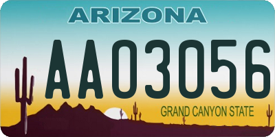 AZ license plate AAO3056
