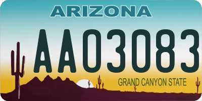 AZ license plate AAO3083
