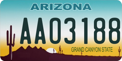 AZ license plate AAO3188