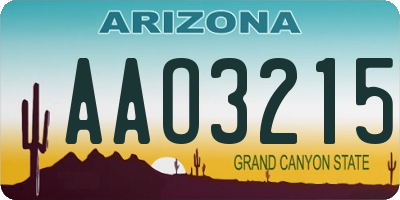 AZ license plate AAO3215