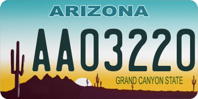 AZ license plate AAO3220
