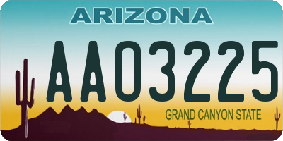AZ license plate AAO3225