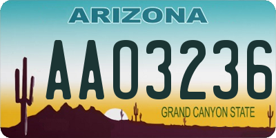 AZ license plate AAO3236