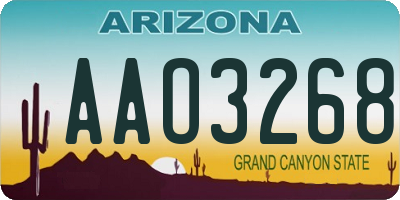 AZ license plate AAO3268
