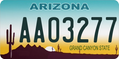 AZ license plate AAO3277