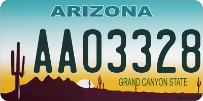 AZ license plate AAO3328