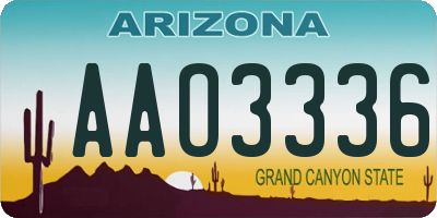 AZ license plate AAO3336