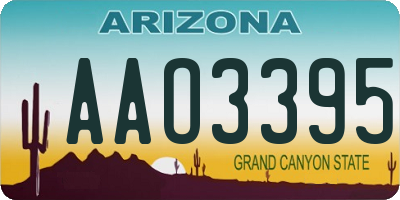 AZ license plate AAO3395