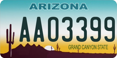 AZ license plate AAO3399