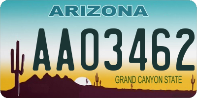 AZ license plate AAO3462