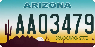 AZ license plate AAO3479