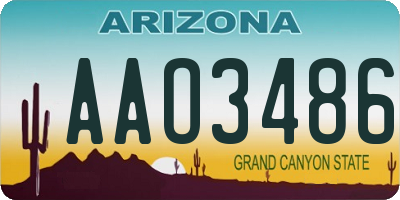AZ license plate AAO3486