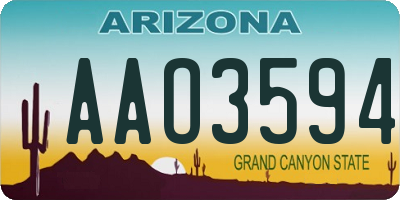 AZ license plate AAO3594