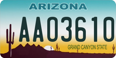 AZ license plate AAO3610
