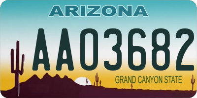 AZ license plate AAO3682