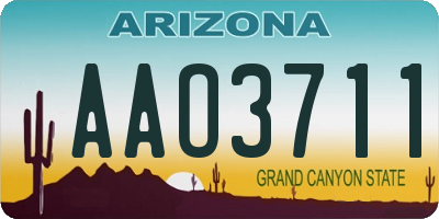AZ license plate AAO3711