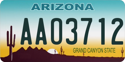 AZ license plate AAO3712