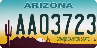 AZ license plate AAO3723