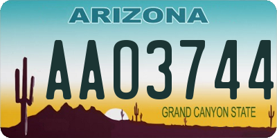 AZ license plate AAO3744