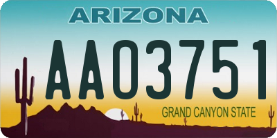 AZ license plate AAO3751