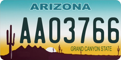 AZ license plate AAO3766