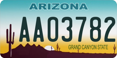 AZ license plate AAO3782