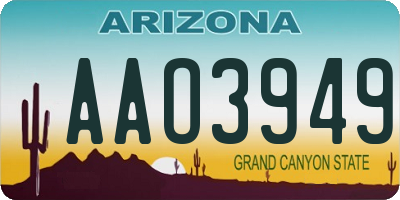 AZ license plate AAO3949