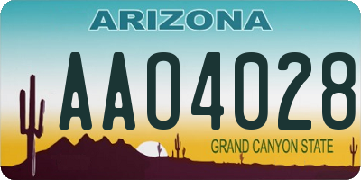 AZ license plate AAO4028