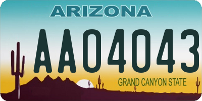 AZ license plate AAO4043