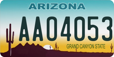 AZ license plate AAO4053