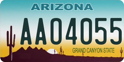 AZ license plate AAO4055