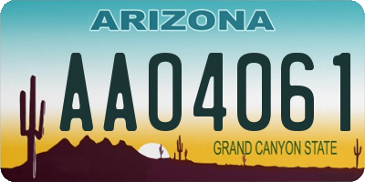 AZ license plate AAO4061