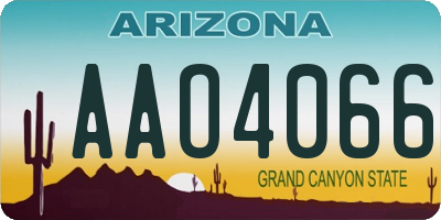 AZ license plate AAO4066
