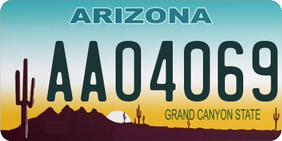 AZ license plate AAO4069