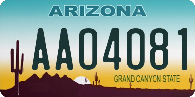AZ license plate AAO4081