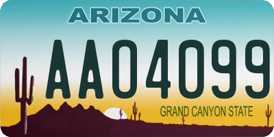 AZ license plate AAO4099