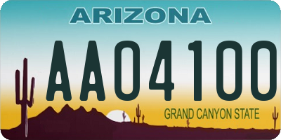 AZ license plate AAO4100