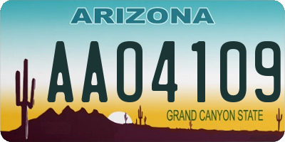 AZ license plate AAO4109