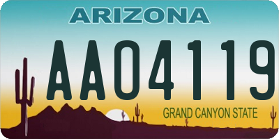 AZ license plate AAO4119