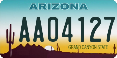 AZ license plate AAO4127