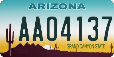 AZ license plate AAO4137