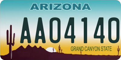 AZ license plate AAO4140