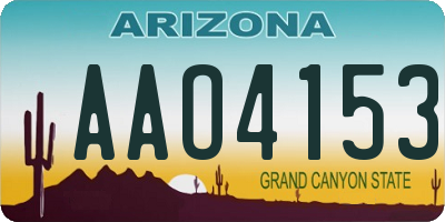 AZ license plate AAO4153