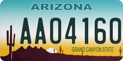 AZ license plate AAO4160