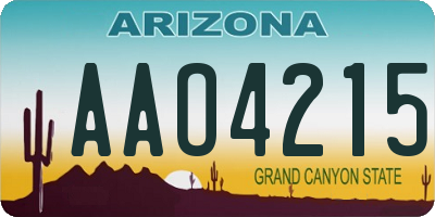 AZ license plate AAO4215